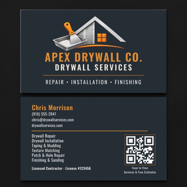 Carte De Visite Services professionnels de code QR pour cloison sè (Créateur téléchargé)