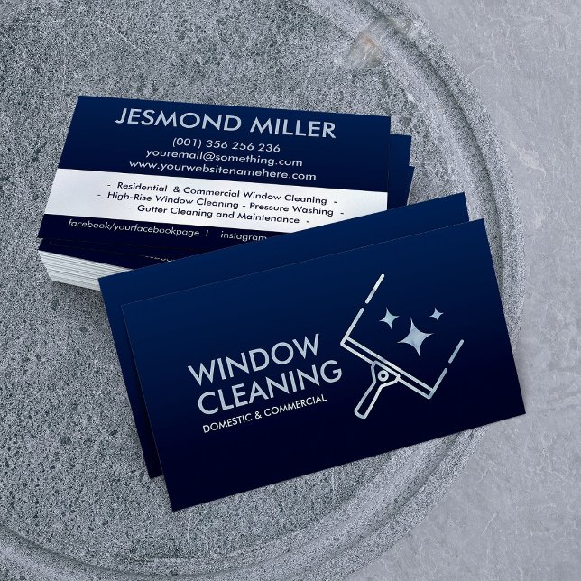 Carte De Visite Services professionnels de nettoyage de fenêtres (Créateur téléchargé)