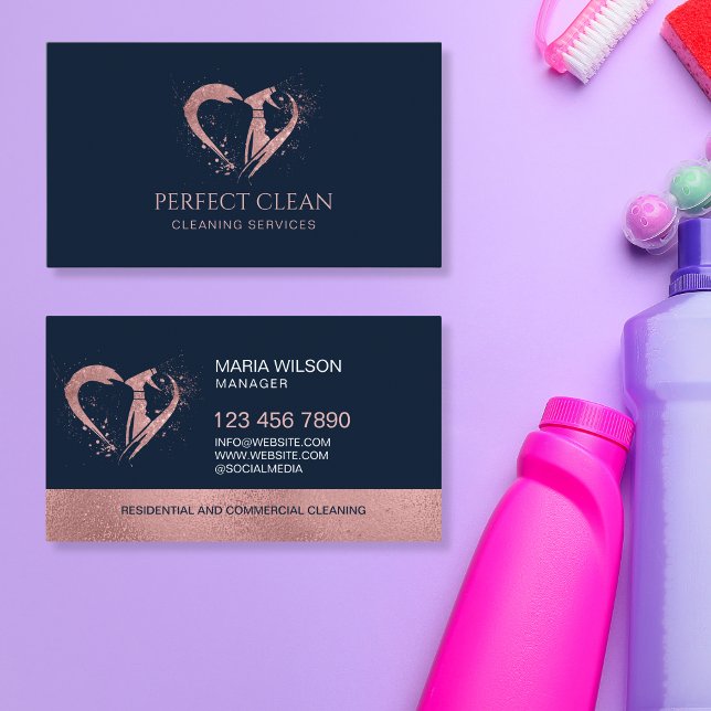 Carte De Visite Services professionnels de nettoyage des maisons d (Créateur téléchargé)