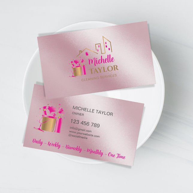 Carte De Visite Services professionnels de nettoyage des maisons e (Créateur téléchargé)