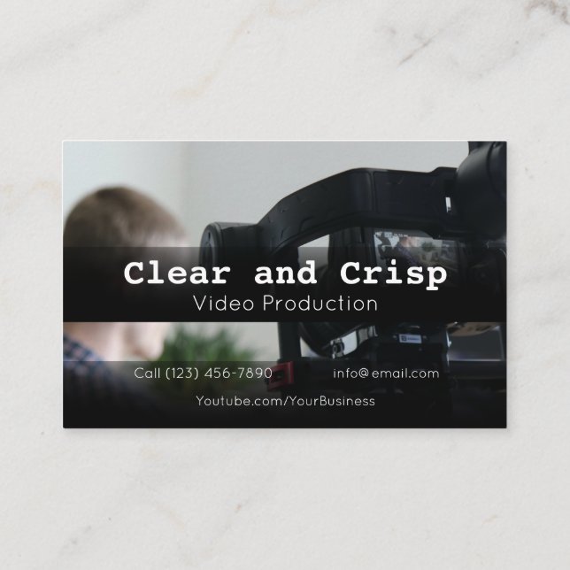 Carte De Visite Services professionnels de production vidéo (Dos)