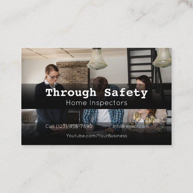 Carte De Visite Services professionnels d'inspection à domicile (Dos)