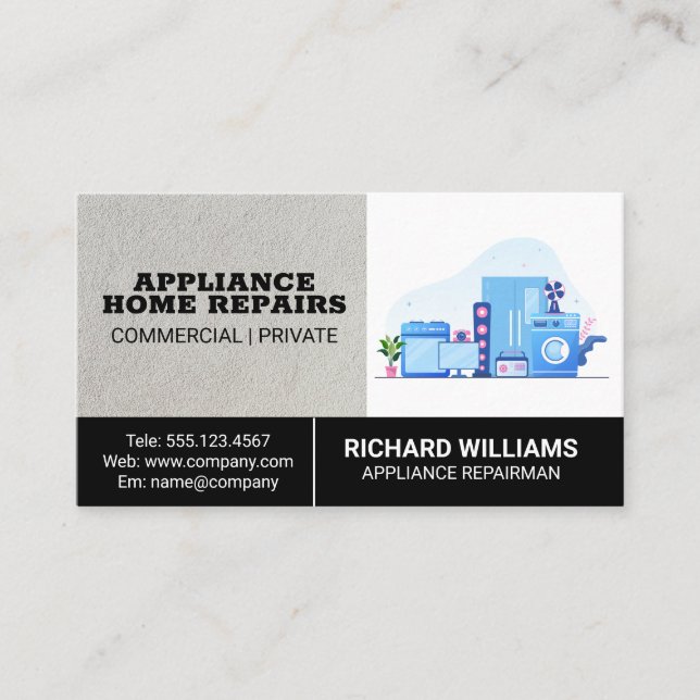 Carte De Visite Services résidentiels de réparation d'appareils te (Devant)