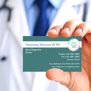 Carte De Visite Services vétérinaires de vétérinaire élégant