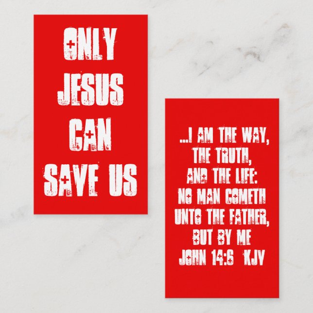 Carte De Visite Seul Jésus peut nous sauver Message de sensibilisa (Devant / Derrière)