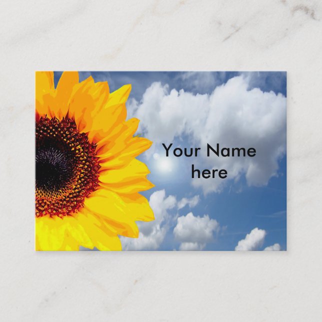 Carte De Visite Seule une floraison de tournesol + votre texte et  (Devant)