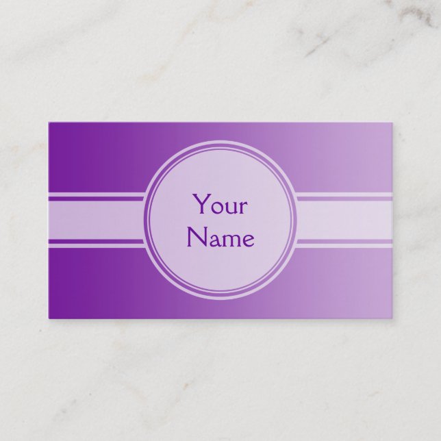 Carte De Visite SEULEMENT dégradés de COULEUR - violet + votre tex (Devant)