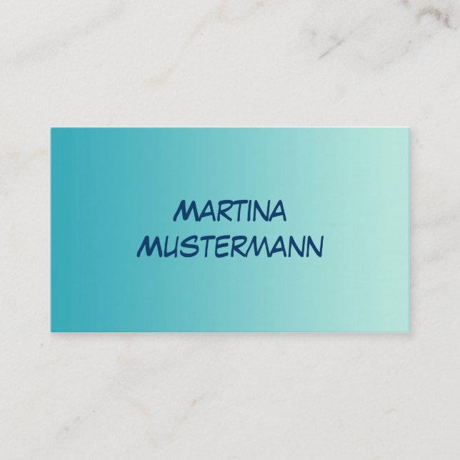 Carte De Visite SEULEMENT gradients de COULEUR - bleu d'océan (Devant)