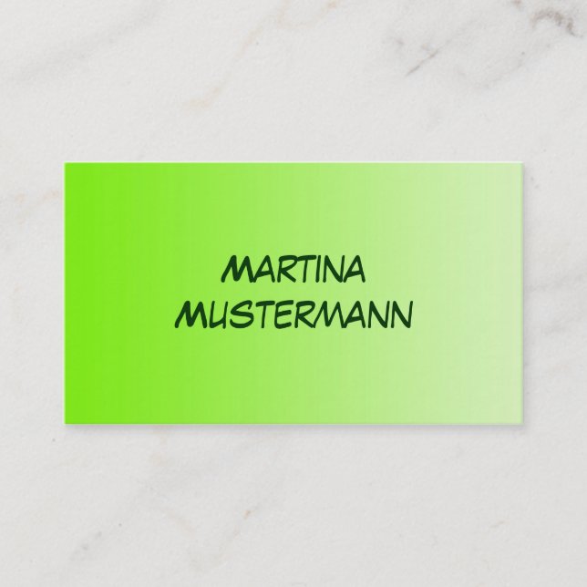 Carte De Visite SEULEMENT gradients de COULEUR - vert de néon (Devant)
