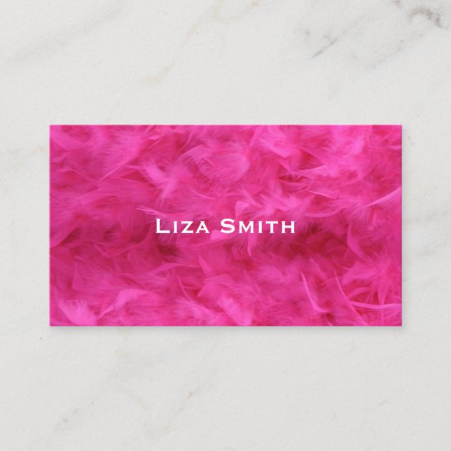 Carte de visite sexy de plume rose lumineuse Girly (Devant)
