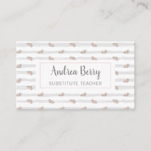 Carte De Visite Shabby Chic Floral Professionnel