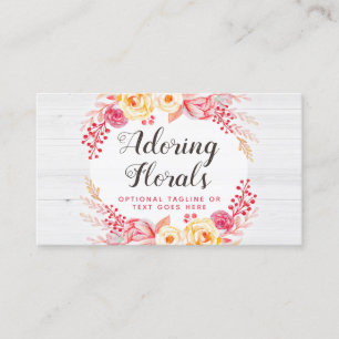 Carte De Visite Shabby Chic Roses & Rustique Bois Blush Rose Flora