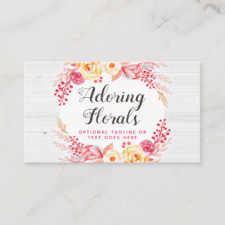 Carte De Visite Shabby Chic Roses & Rustique Bois Blush Rose Flora