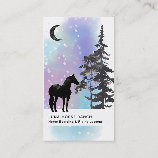 Carte De Visite *~* Shaman Cosmar Stars Moon Horse Ranch Rainbow (Devant)