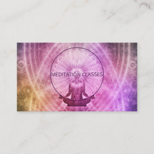 Carte De Visite Shaman Entouré De Méditation Légère Et De Yoga