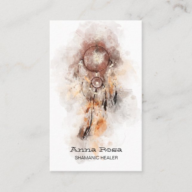 Carte De Visite *~* Shamanic Dream Catcher Tribal Shaman Sacré (Devant)