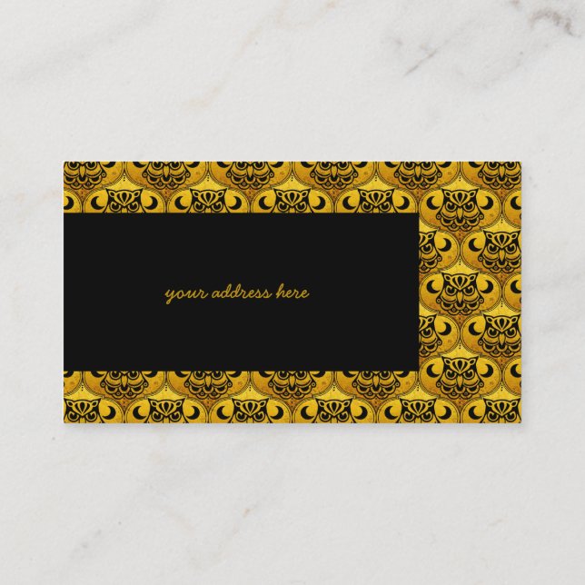Carte De Visite Shamanic Night Owl Mosaic Motif + votre texte (Dos)