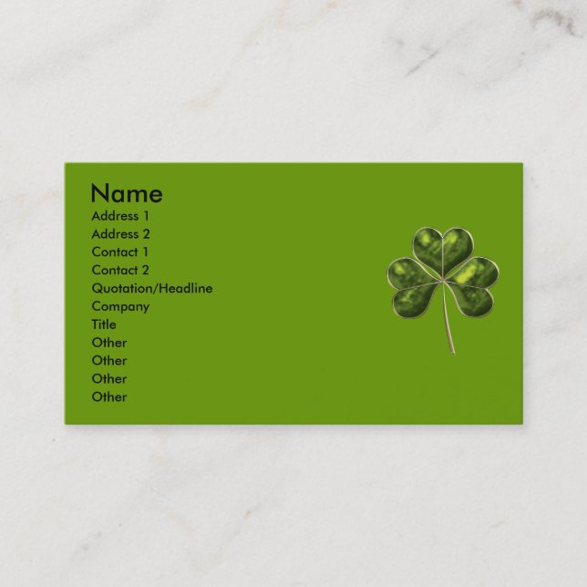 Carte De Visite Shamrock chanceux 1A (Devant)