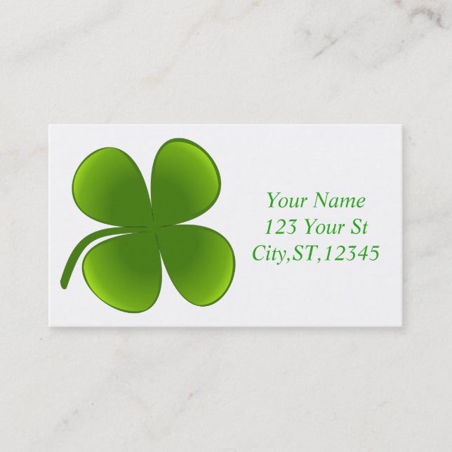 Carte De Visite Shamrocks de la Saint Patrick Thunder_Cove (Devant)
