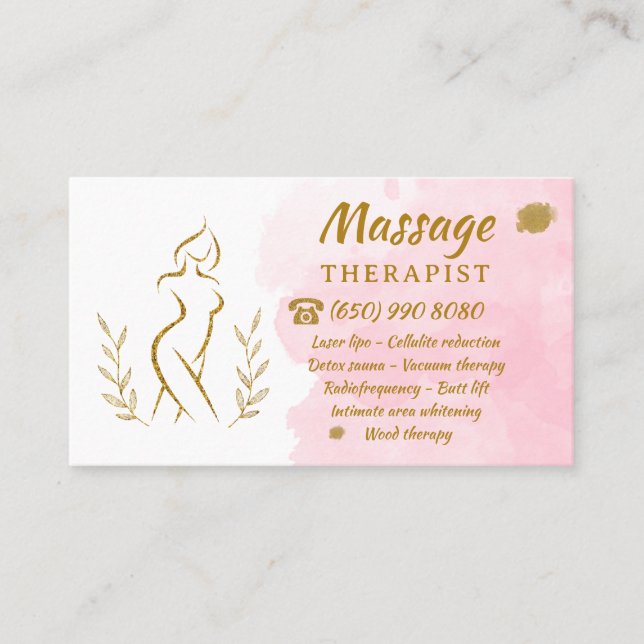 Carte De Visite Shaping Corps Sculpting Massage Thérapiste (Devant)