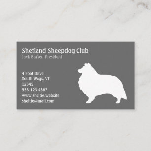 Carte De Visite Shetland Sheepdog Silhouette