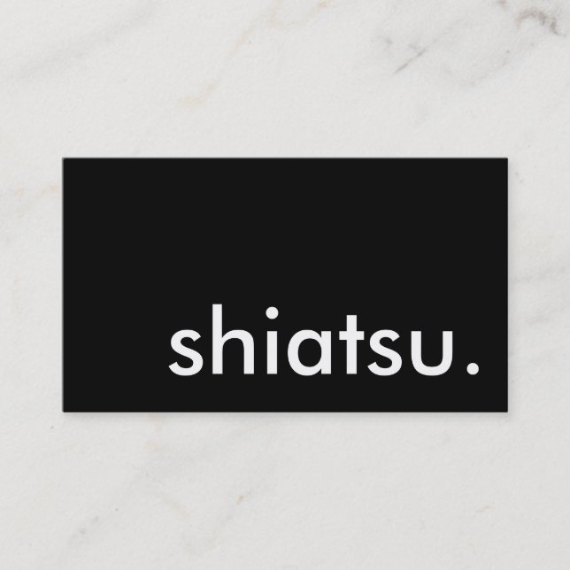 Carte De Visite shiatsu. (couleur personnalisable) (Devant)