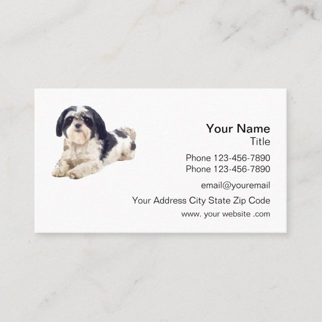 Carte De Visite Shih Tzu Thème Pet Care (Devant)