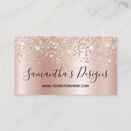 Carte De Visite Shimmer Confetti Parties scintillant Rose Gold Gra