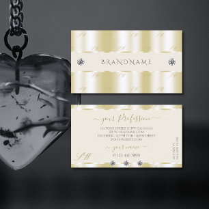 Carte De Visite Shimmery Gold Sparkle Diamonds Initiales Luxueux