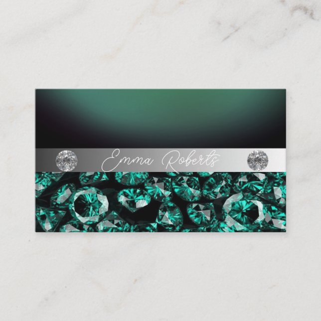 Carte De Visite Shimmery Silver Sparkle Parties scintillant Diamon (Devant)