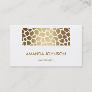 Carte De Visite Shiny Glam Styliste Beauté Golden Zebra Vip