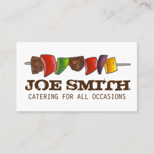 Carte De Visite Shish Kebab Cuvette de brochettes de légumes Chef 