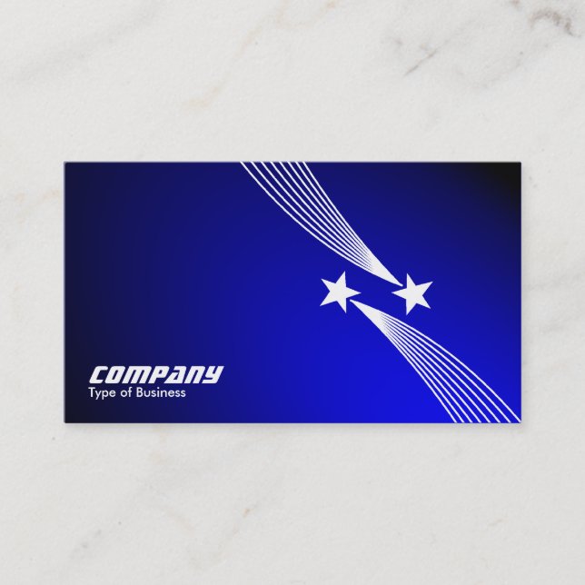 Carte De Visite Shooting Stars v2 - Blanc sur le bleu éclairé par (Devant)
