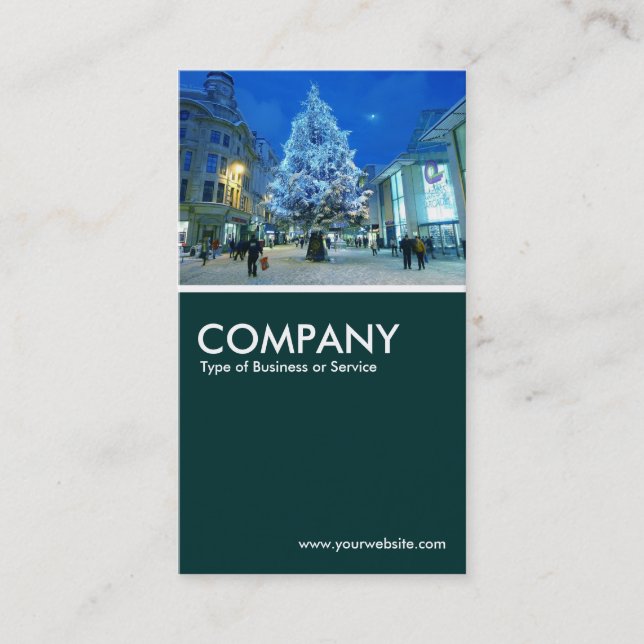 Carte De Visite Shopping de Noël - Vert foncé (Devant)