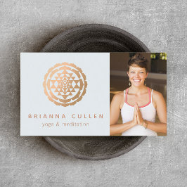 Carte De Visite Shri Yantra, Ajouter Photo Yoga Méditation Profess