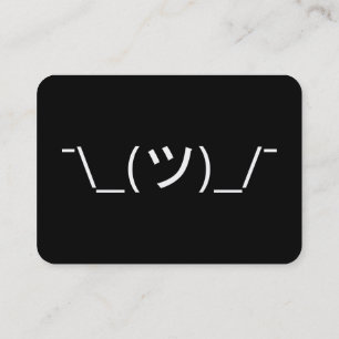 Carte De Visite Shrug Emoticon —\_(ツ)_/ Afficher le Kaomoji japona