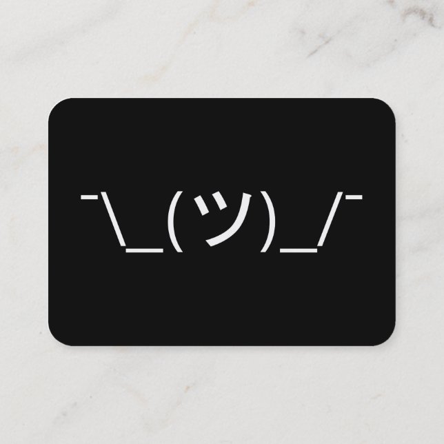 Carte De Visite Shrug Emoticon —\_(ツ)_/ Afficher le Kaomoji japona (Dos)