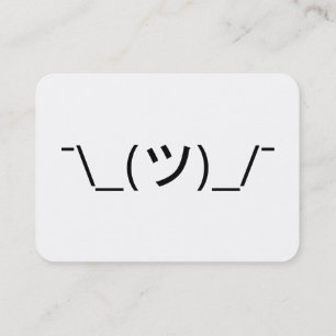 Carte De Visite Shrug Emoticon —\_(ツ)_/ Afficher le Kaomoji japona