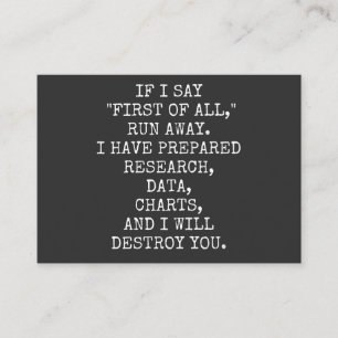 Carte De Visite Si je dis d'abord, fuis-toi,