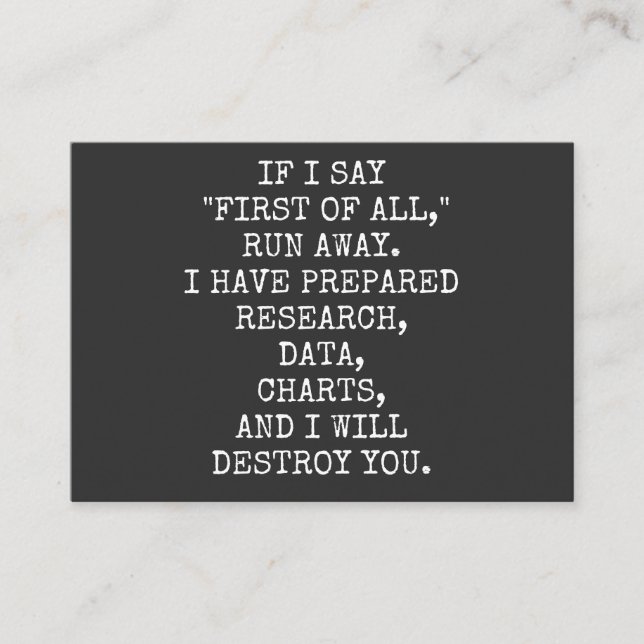 Carte De Visite Si je dis d'abord, fuis-toi, (Devant)