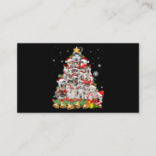 Carte De Visite Siberian husky christmas tree lights dog