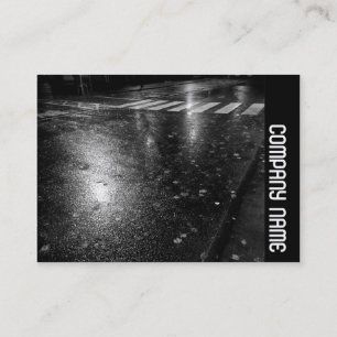 Carte De Visite Side Band - Wet Autumn Road à la nuit
