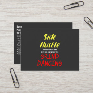 Carte De Visite Side Hustle vs Grind Dancing Neon Jaune Texte