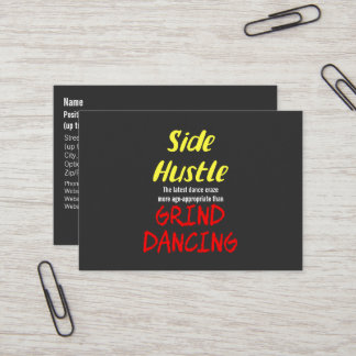 Carte De Visite Side Hustle vs Grind Dancing Neon Jaune Texte