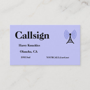 Carte De Visite Signal d'appel radio léger violet amateur