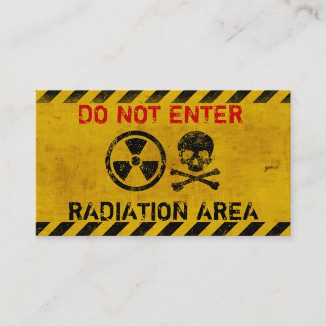 Carte De Visite Signal de danger de rayonnement personnalisable (Devant)