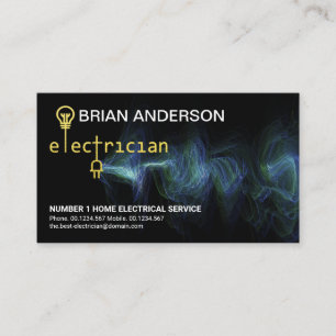 Carte De Visite Signalisation de l'électricien d'or Charge élect