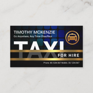 Carte De Visite Signalisation TAXI créative Gold Frame Ride Parta