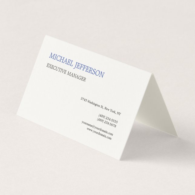 Carte De Visite Signature Cream Moderne Élégant Simple (Devant)