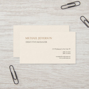 Carte De Visite Signature Cream Moderne Élégant Simple